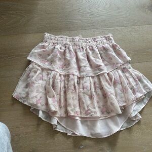 LoveShackFancy Floral Pink Ruffle Skirt